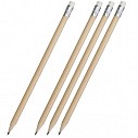 Creioane promotionale din lemn cu varf ascutit si guma de sters - R73770