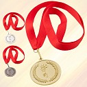 Medalii promotionale din metal cu lanyard rosu - AP791542