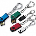 Mini stick-uri USB promotionale cu protectie metalica si carabina - 45157