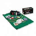 Seturi de 2 pachete de carti promotionale de poker cu jetoane si masa de joc din panza - 01142