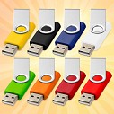 Memory stick-uri USB de 2GB din plastic colorat cu capac din aluminiu - 12350401