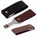 Stick-uri USB promotionale cu design elegant si capac protector din piele naturala - CM1168
