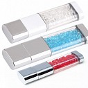 Stick-uri USB promotionale din metal cu cristale decorative colorate - CM1182