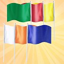 Steaguri promotionale colorate din poliester cu bat alb din plastic - AP741827