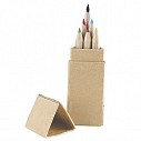 Seturi de 6 creioane promotionale colorate in cutie cu forma triunghiulara - 0504049