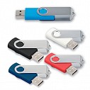 Memory stick-uri USB colorate cu protectie metalica argintie - FLASH22