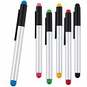 Pixuri promotionale din plastic cu stylus pen si suport pentru telefon - P610640
