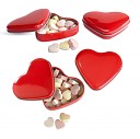 Cutie metalica promotionala cu forma de inima cu bomboane - MO7234