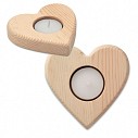 Suporturi promotionali din lemn cu forma de inima pentru lumanari - MO9377