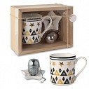 Seturi pentru ceai cu cana ceramica si lingura cu infuzor si minifarfurie - CX1443