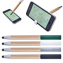 Pixuri promotionale din bambus cu suport pentru telefon si varf touch pen - V1929