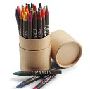 Seturi promotionale de 30 creioane colorate din ceara in cutie din carton - V6130