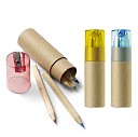Seturi de 6 creioane colorate in cutie cilindrica cu capac ascutitoare - V6111