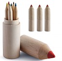 Seturi de 6 creioane colorate in cutie cu forma de creion - V6299