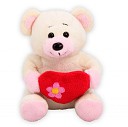 Ursuleti promotionali din plus cu inima rosie pentru inscriptionat - HE655