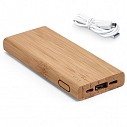 Baterii promotionale portabille din bambus cu 2 porturi USB si cablu inclus - 97915