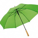 Umbrele verde deschis automate promotionale cu deschidere de 103 cm si maner din lemn - 0103368