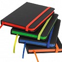 Carnetele A6 promotionale cu 80 de pagini si coperti negre cu accesorii colorate - 1103289
