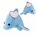 Delfini promotionali din plus cu inimioara din carton pentru personalizare - 0502148
