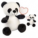 Jucarii promotionale din plus cu forma de panda cu inima din carton pentru personalizare - 0502254