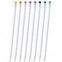 Creioane albe promotionale din lemn cu radiera colorata - AP721262
