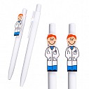Pixuri promotionale din plastic cu agatatoare cu forma de doctor - R73435 Pixuri promotionale din plastic cu agatatoare cu forma de doctor - R73435