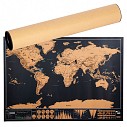 Harti promotionale ale lumii razuibile pe hartie cromata in tub din carton - R08861