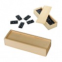 Jocuri de domino promotionale cu piese negre in cutie din lem - R08843