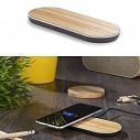 Incarcatoare wireless duble, realizate din lemn de bambus - 09114
