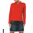 Tricouri polo colorate pentru dame, cu maneci lungi - Pure Safran LSL PW456