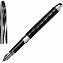 Stilouri metalice de lux cu corp negru cu finisari din piele - Cerruti Sellier NS2612LN