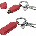 Stickuri USB de lux, de 8Gb, cu breloc si husa rosie din piele- Rouge CAU424