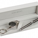 Seturi de cadou Nina Ricci, cu breloc si pix metalice - Crocus RPKR019