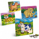 Seturi promotionale de 4 puzzle-uri disney cu 12 piese din lemn - 98032