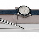 Seturi de lux cu pixuri metalice si ceasuri Cacharel albastre - CPBM406