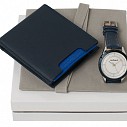 Seturi Cacharel de ceasuri albastre unisex cu portofele din piele - CPMW406