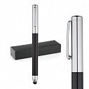 Pixuri metalice elegante cu varf touch-pen si etui negru - 91845