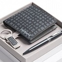 Seturi de portofele din piele Cacharel cu stickuri USB si pixuri metalice gri - CPBUW207