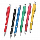 Pixuri promotionale din plastic cu grip cauciucat colorat - 12445 Pixuri promotionale din plastic cu grip cauciucat colorat - 12445