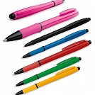 Pixuri promotionale colorate din plastic cu grip cauciucat si accesorii negre - 12493 Pixuri promotionale colorate din plastic cu grip cauciucat si accesorii negre - 12493