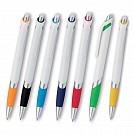 Pixuri promotionale din plastic cu grip cauciucat si accesorii argintii - 12412 Pixuri promotionale din plastic cu grip cauciucat si accesorii argintii - 12412