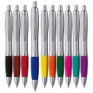 Pixuri promotionale din plastic cu grip cauciucat colorat - 1681 Pixuri promotionale din plastic cu grip cauciucat colorat - 1681