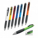 Pixuri colorate din plastic cu grip negru cauciucat - 12523 Pixuri colorate din plastic cu grip negru cauciucat - 12523