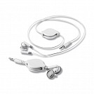 Casti audio promotionale, albe, cu fir retractabil - Reel 45274 Casti audio promotionale, albe, cu fir retractabil - Reel 45274