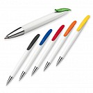 Pixuri albe din plastic cu agatatoare moderna colorata - Boardy 12583 Pixuri albe din plastic cu agatatoare moderna colorata - Boardy 12583