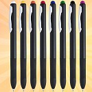 Pixuri promotionale negre cu touch pen colorat si grip cauciucat - AP741880 Pixuri promotionale negre cu touch pen colorat si grip cauciucat - AP741880