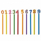 Creioane promotionale din lemn cu capat cu forma de cifra - V6568 Creioane promotionale din lemn cu capat cu forma de cifra - V6568