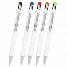 Pixuri promotionale metalice albe cu varf touch pen colorat - V1931 Pixuri promotionale metalice albe cu varf touch pen colorat - V1931