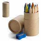 Seturi de creioane cerate si creioane din lemn in cutie din carton - V6298 Seturi de creioane cerate si creioane din lemn in cutie din carton - V6298