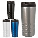 Pahare promotionale termoizolante cu capac negru - V0605 Pahare promotionale termoizolante cu capac negru - V0605